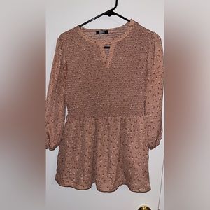 Pink floral printed blouse